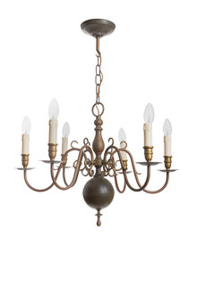 Brown Brass Ball Crown, 6 Arms