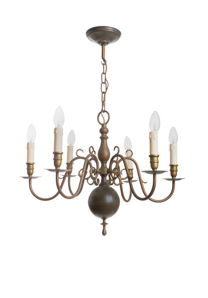 Brown Brass Ball Crown, 6 Arms