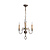 Small chandelier, burnished, 3 electric candles