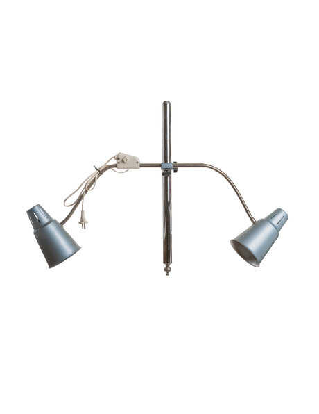Vintage hanging lamp, blue-gray metallic