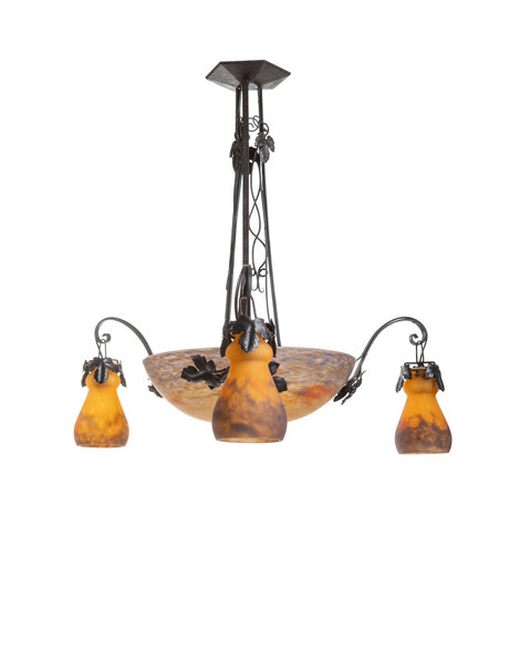 Croismare hanging lamp, signed, 1930s