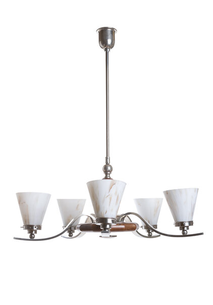 Vintage Design Hanging Lamp, Wooden Ornaments