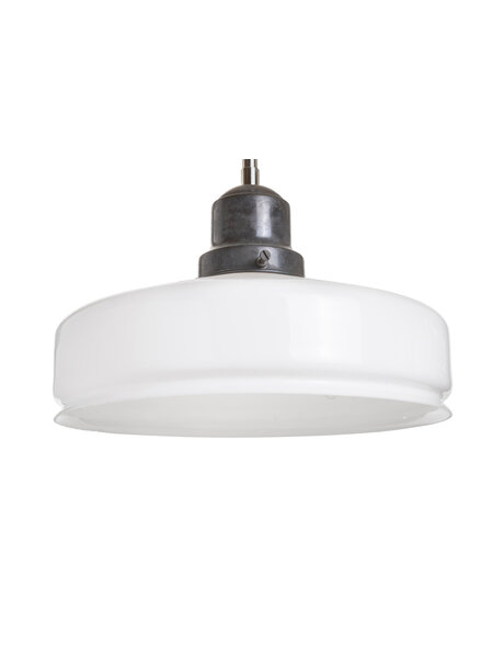 Strakke hanglamp, wit glas