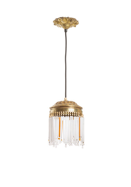 Small Classic Hanging Lamp with Beads, 1940s