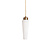 Small hanging lamp, narrow white glass shade on cord