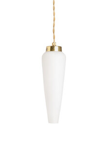 Vintage Hanging Lamp, Matte White Glass Whistle