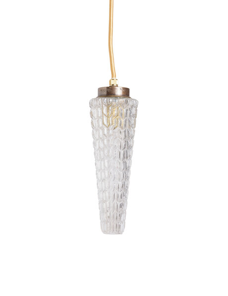 Clear glass hanging lamp, 1950s