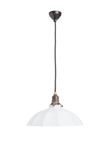 Hanglamp, Wit Opaalglas aan Snoer, Jaren 40