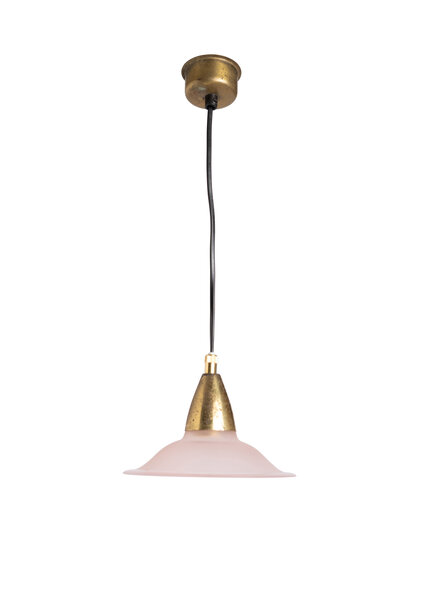 Small Rose Glass Hanging Lamp, 1930s