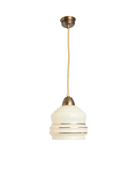 Small hanging lamp, light yellow glass on a cord