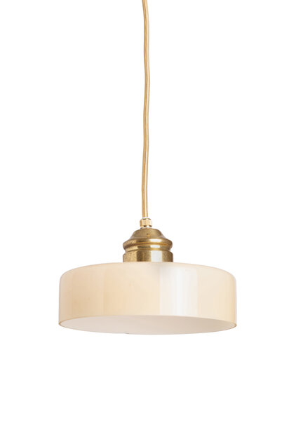 Sfeerverlichting,  Platte Lampenkap, Licht Geel Glas