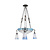 Jaren 30 hanglamp, blauw-wit glas, Frans