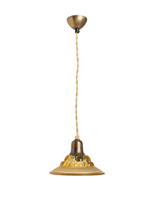 Small Clear Brown Glass Hanging Lamp, 1930s