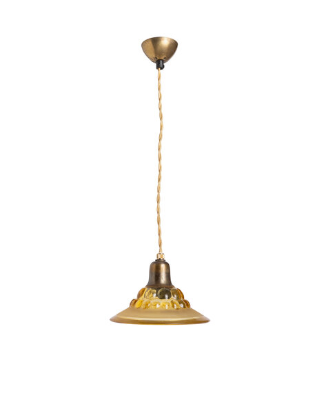 Small hanging lamp, brown glass, 1930s