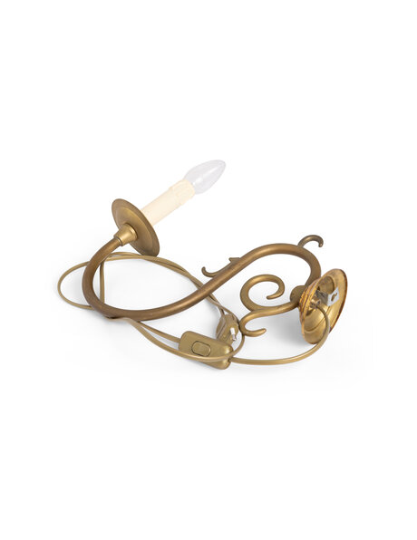 Classic wall lamp, brass, fairly sleek model