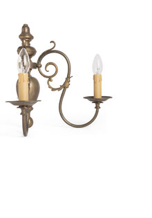 Brass Wall Lamp with Curls, 1940s