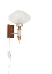 Vintage Design Wandlamp, Toorts met Glas