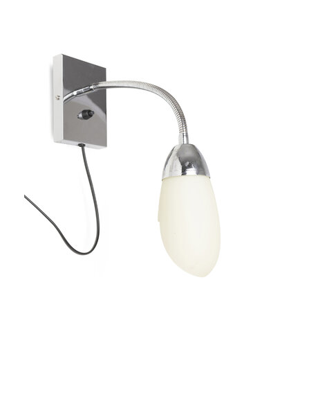 Jaren 50 wandlamp, chroom en glas