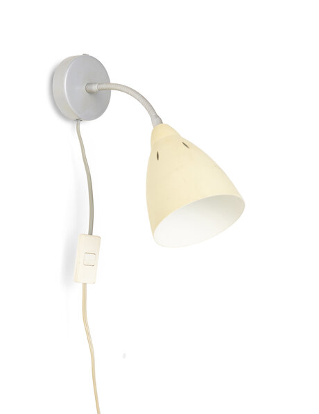 Small vintage wall lamp, light yellow shade
