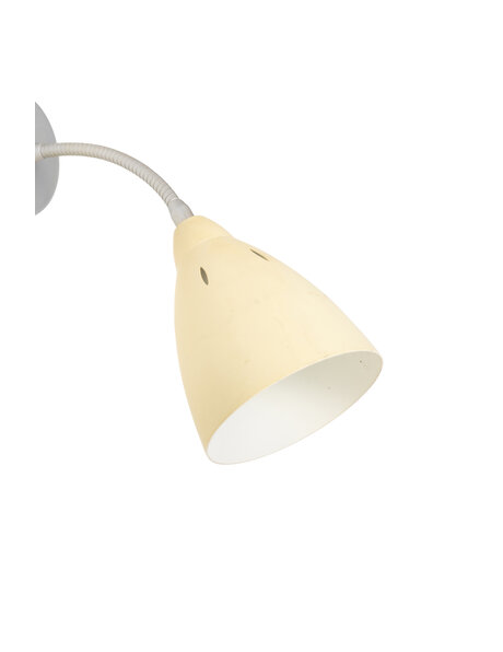 Kleine vintage wandlamp, licht geel kapje