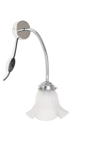 Vintage Wall Lamp, Chrome with Skirt Cap