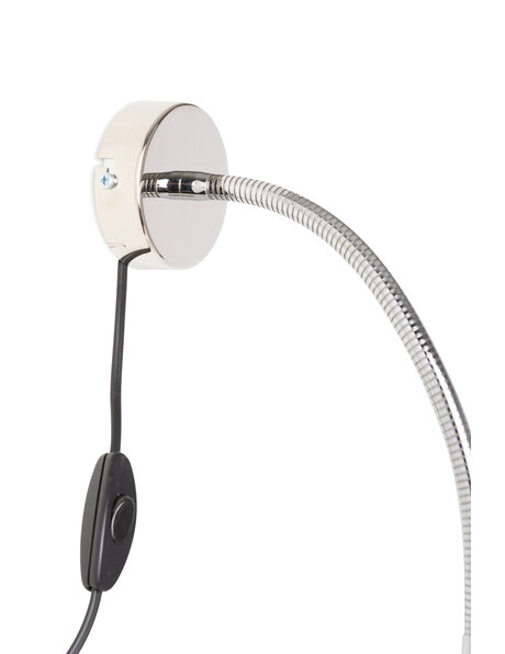 Old wall lamp, chrome, frosted glass shade