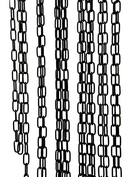 Chain for lamp, black coated metal, 2 x 1 cm (0.4 x 0.8 inch)