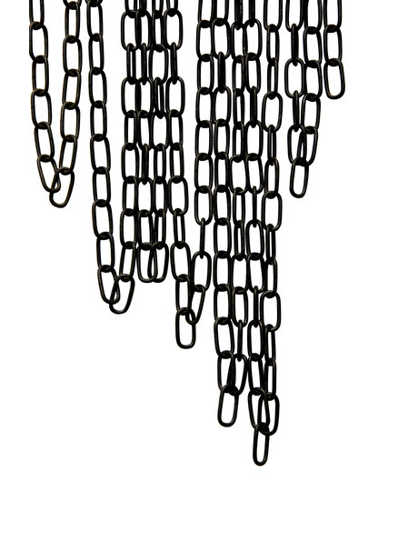 Chain for lamp, black coated metal, 2 x 1 cm (0.4 x 0.8 inch)