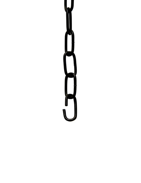 Chain for lamp, black coated metal, 2 x 1 cm (0.4 x 0.8 inch)