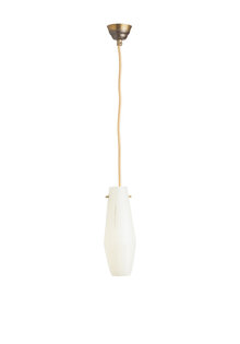 Glass Hanging Lamp on Pin, Light Yellow Glass