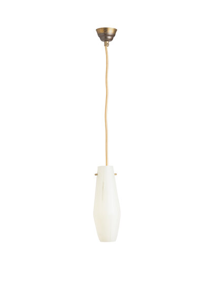 Glass Hanging Lamp on Pin, Light Yellow Glass