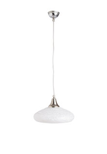 Cloudy Glass Hanging Lamp, Vintage, 1950s