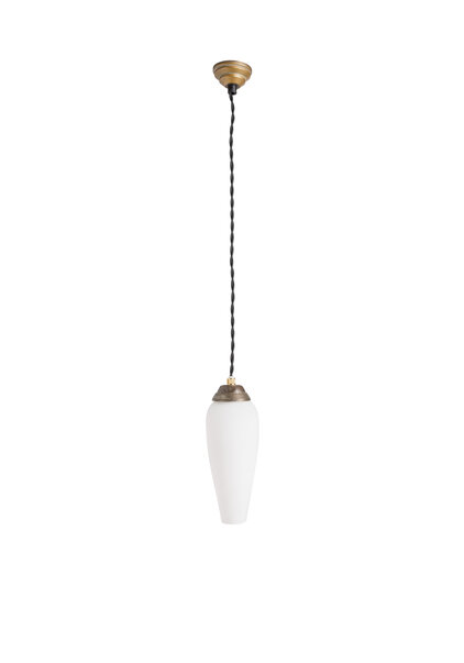 Small Hanging Lamp, Matte White Glass on Cord