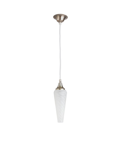 Small hanging lamp, frosted glass with white diamond pattern