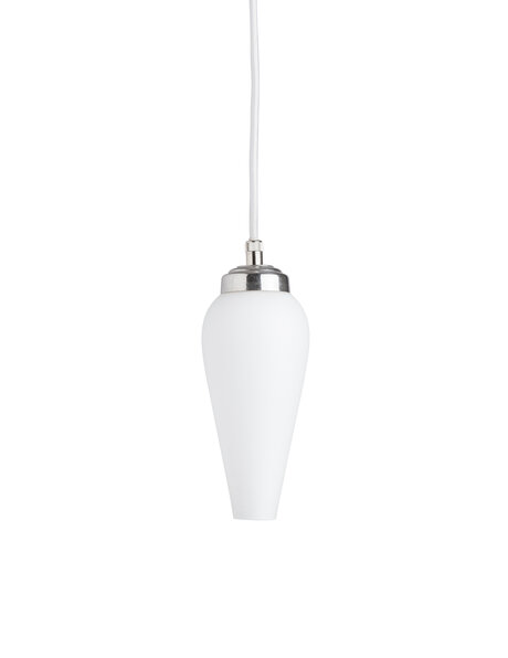 Small hanging lamp, white glass on a cord, fifties