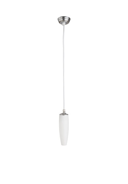 Sleek White Glass Hanging Lamp on Cord