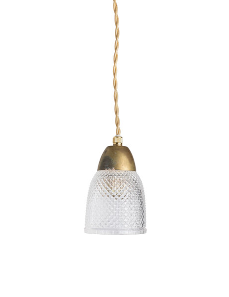 Retro hanging lamp, clear processed glass