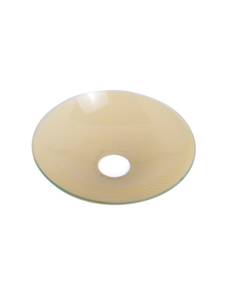 Yellow lampshade, glass, lines pattern