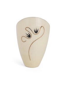 Slanted Lampshade, Gold String on Light Yellow Glass