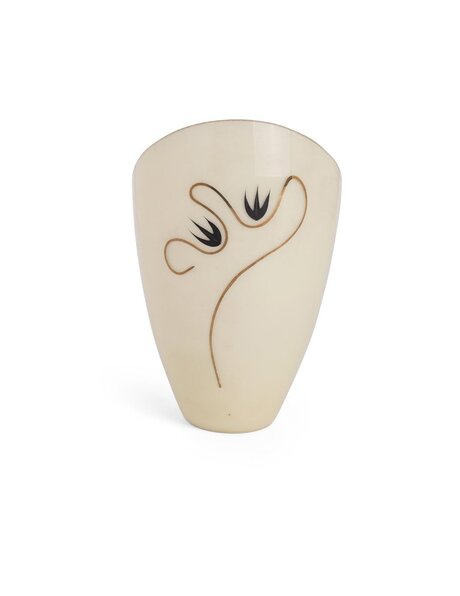 Vintage lampshade, light yellow, slanted