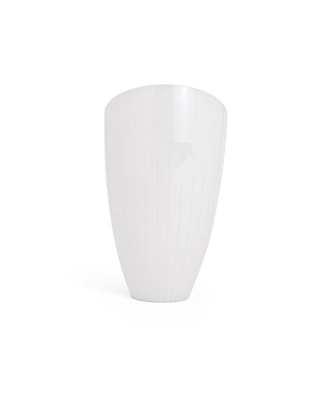 White vintage lampshade with vertical lines