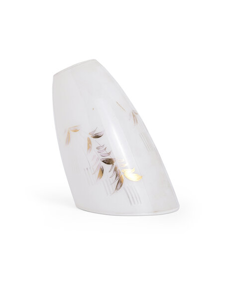 Glass lampshade, white with gold