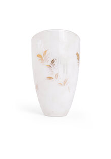 White Glass Lampshade with Leaf Paterns