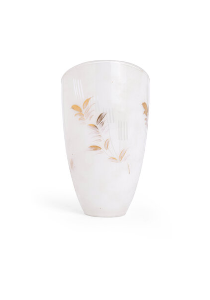 White Glass Lampshade with Leaf Paterns