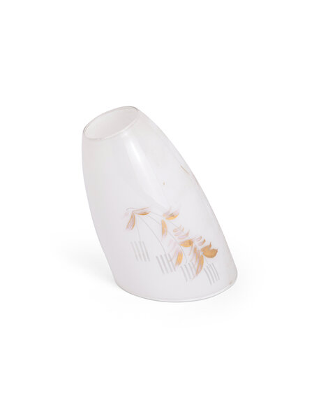 Glass lampshade, white with gold