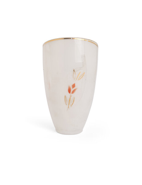 Off white glass lampshade, diagonally cut