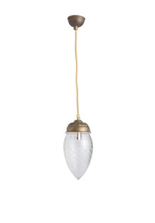 Hanglamp Vintage, Glazen Peer aan Snoer, jaren 60