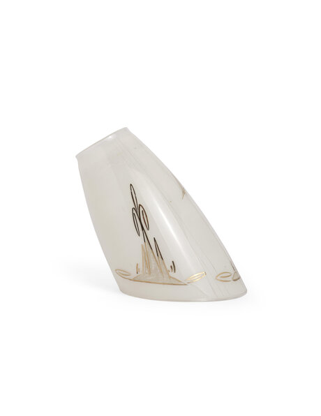 Slanted vintage lampshade, whitish glass