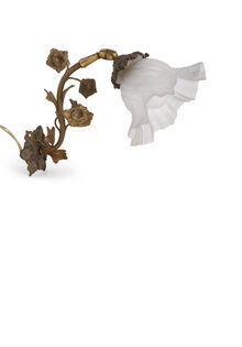 Klassieke Wandlamp, Bruin Koper met Glazen Kap