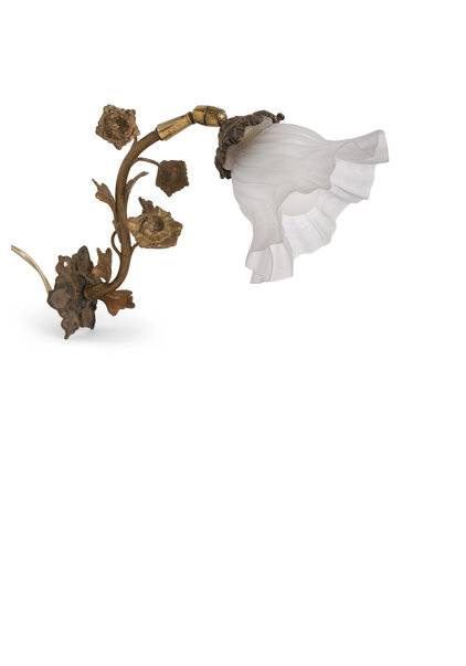 Classic Wall Lamp, Burnished Brass with Glass Shade